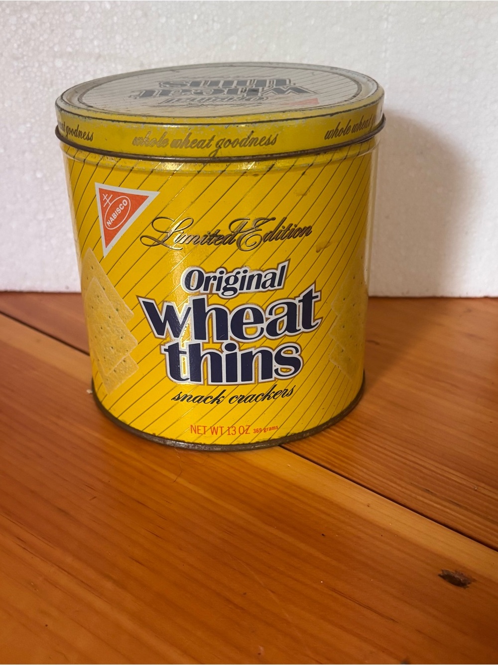 Vintage Nabisco Wheat Thins Limited Edition Yellow Metal Tin